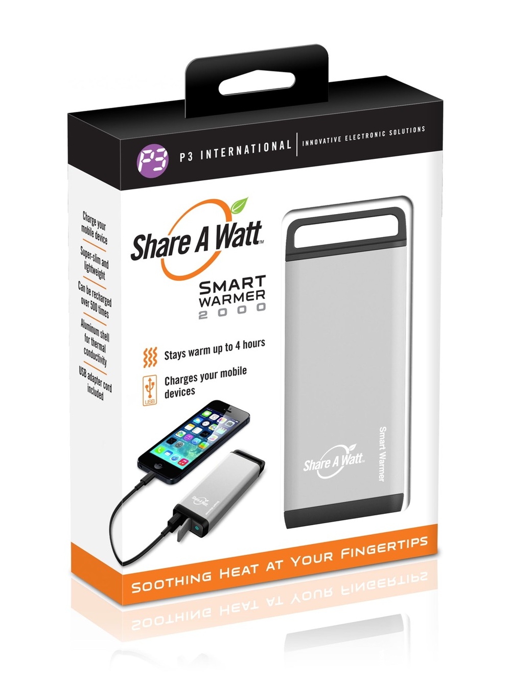 Smart Warmer 2000 Portable Hand Warmer & Charger - Silver - Picture 2 of 4